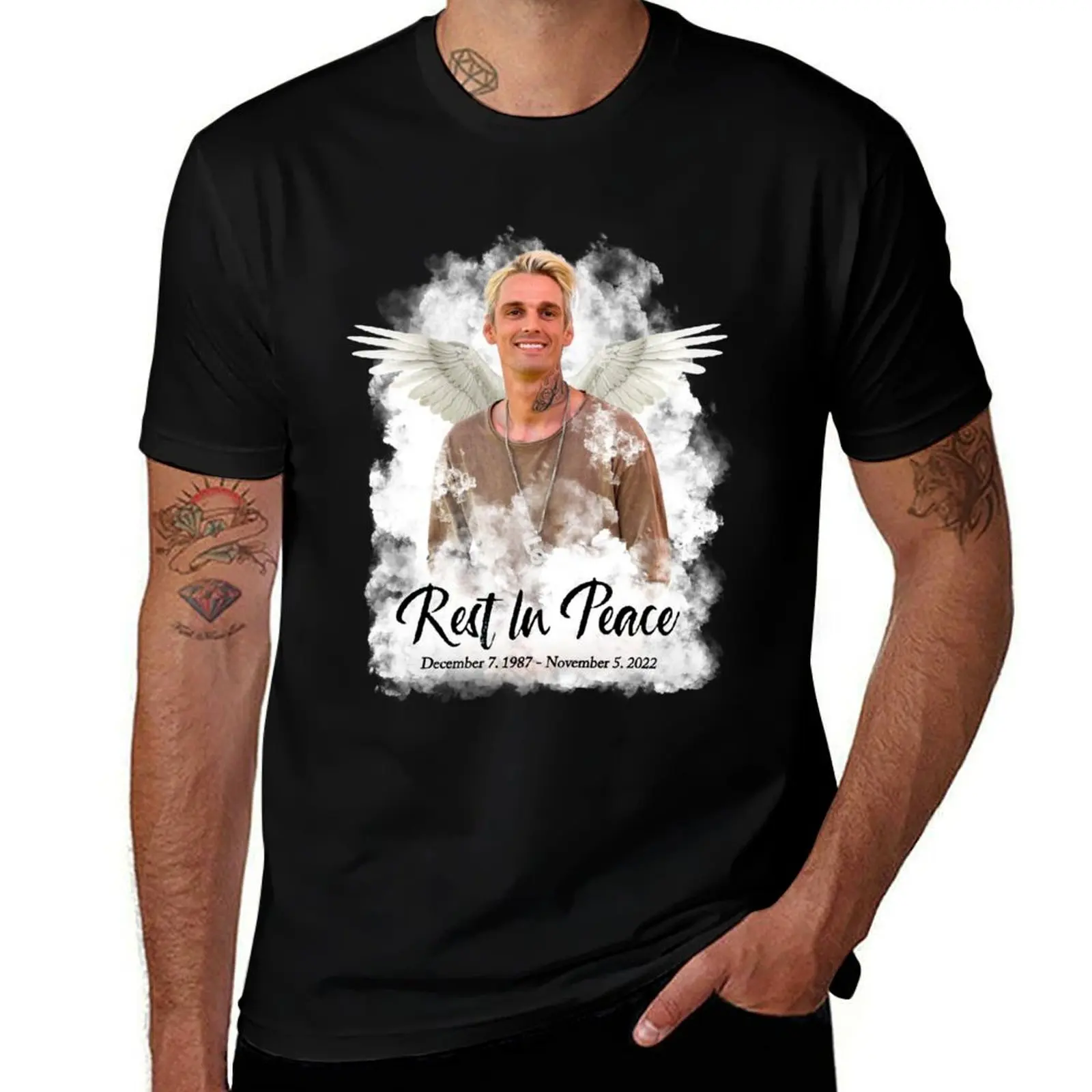 Rest In Peace Aaron Carter T-Shirt Basic Regular Fit Casual T-Shirt