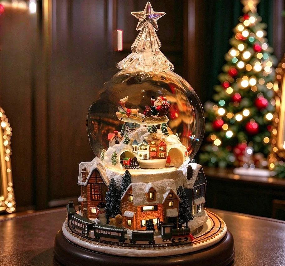 New Santa Music Box Carousel Music Box Snowflake Crystal Ball Birthday Christmas Gift