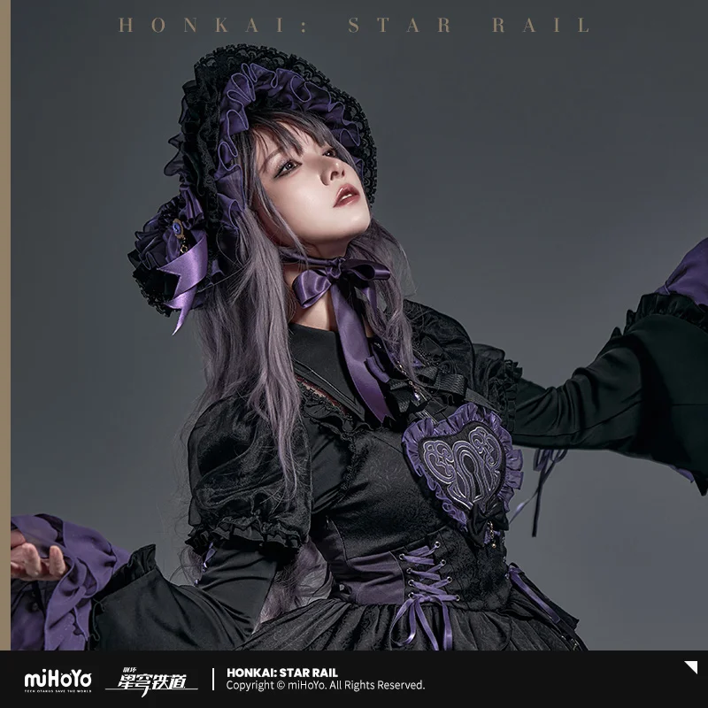 【Genuine Pre Sale Honkai Star Rail】 The Herta Vintage Hat Black Purple Theme Impression Series Anime Cosplay Cap Gift