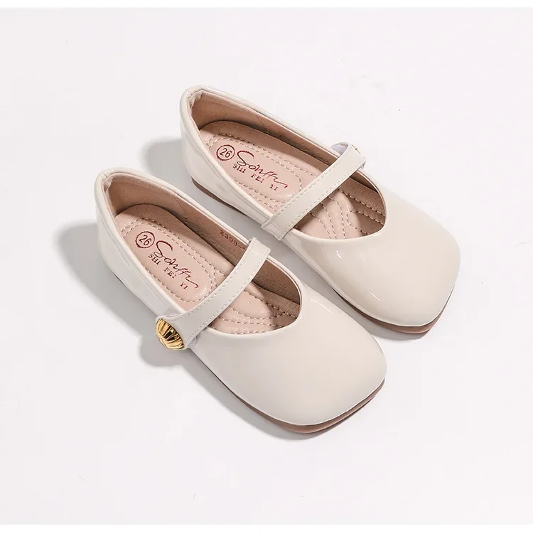 Chaussures Mary Janes en cuir à semelle plate pour filles, Parker carré, chaussures simples confortables pour enfants, chaussures de princesse