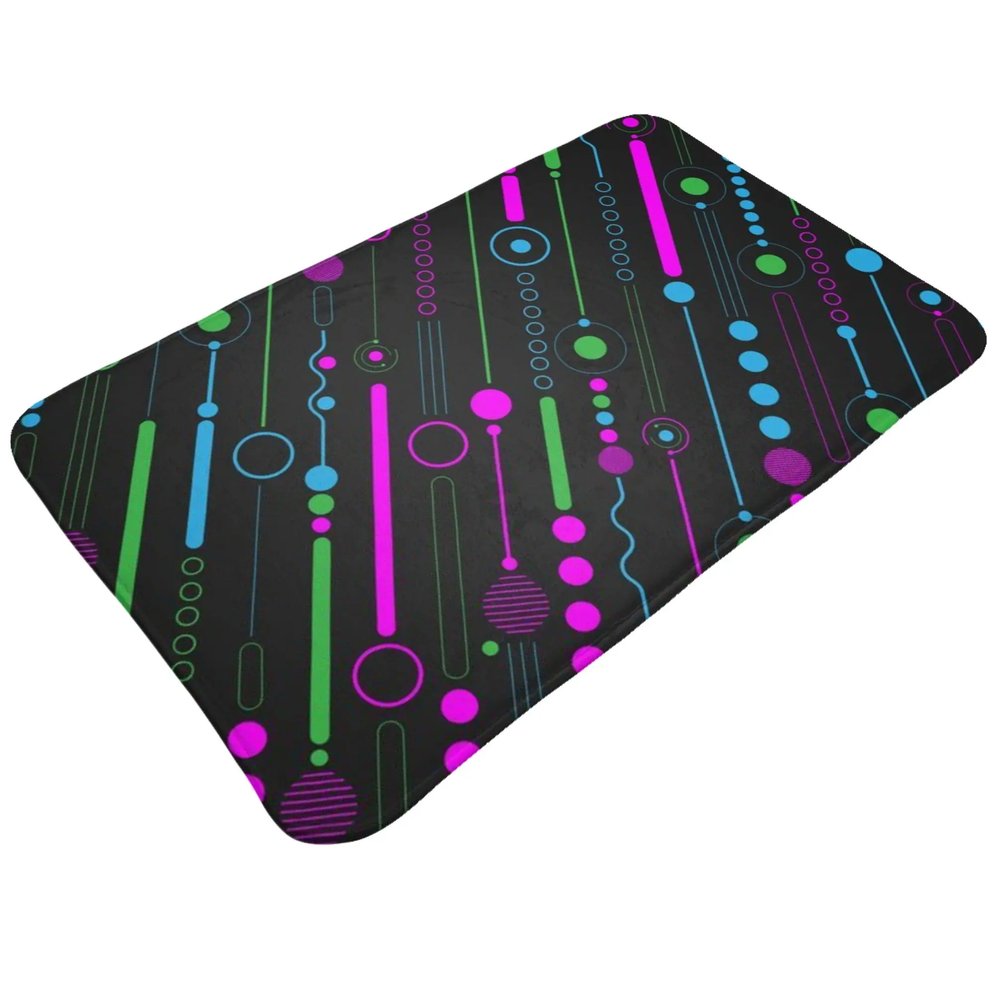 Neon Diagonal Lines Tech Cyber Wallpaper Doormat Bathroom Living Room Mat  Outdoor Home Decor