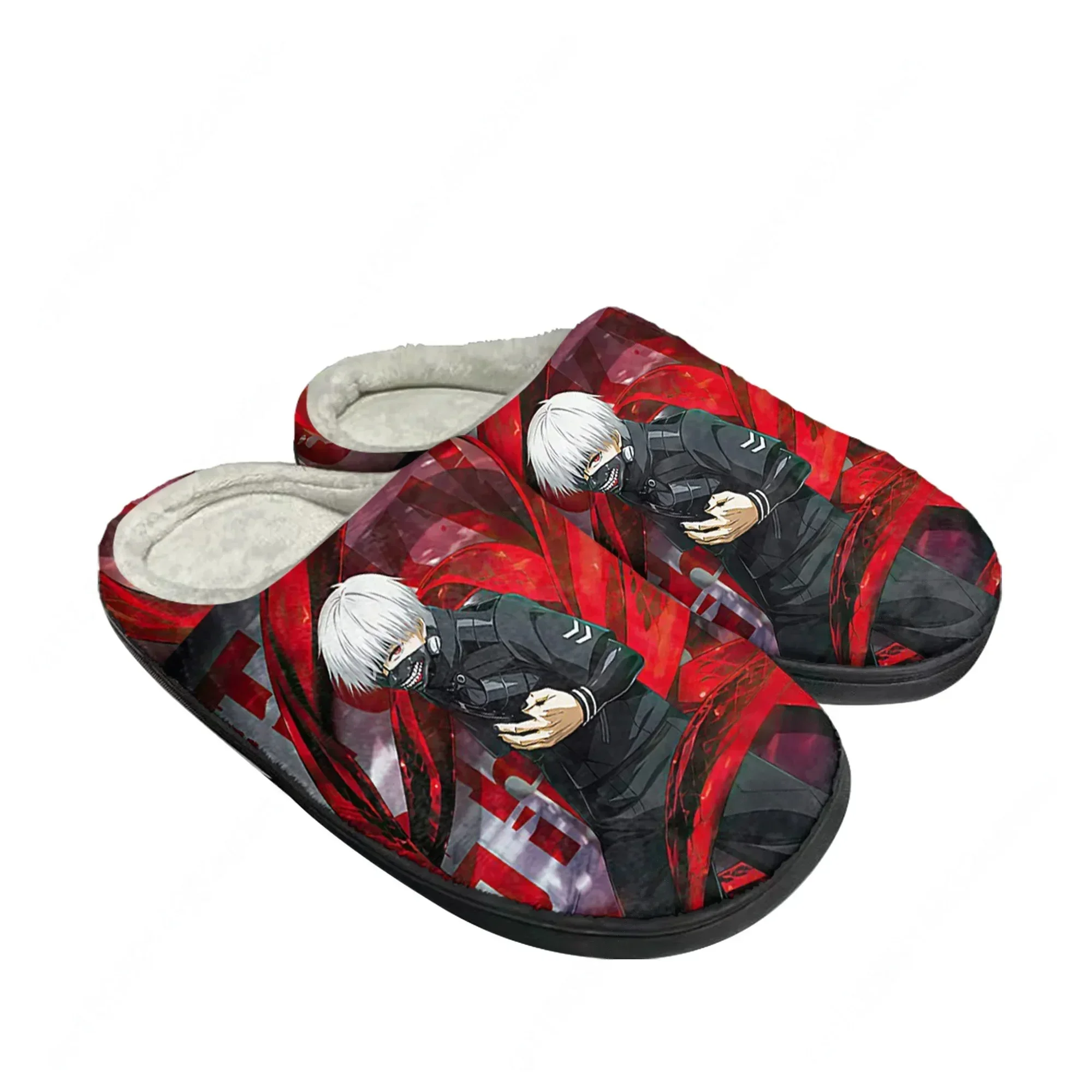 

Anime Manga Flannel Slippers Adults Custom Ken Kaneki Tokyo Ghoul Warm Indoor Shoes