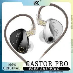 KZ Castor PRO Wired Earphone 2DD High-end Tunable HiFi Sound Quality Bass Headsets Customized In Ear Music Earphones CastorPRO
