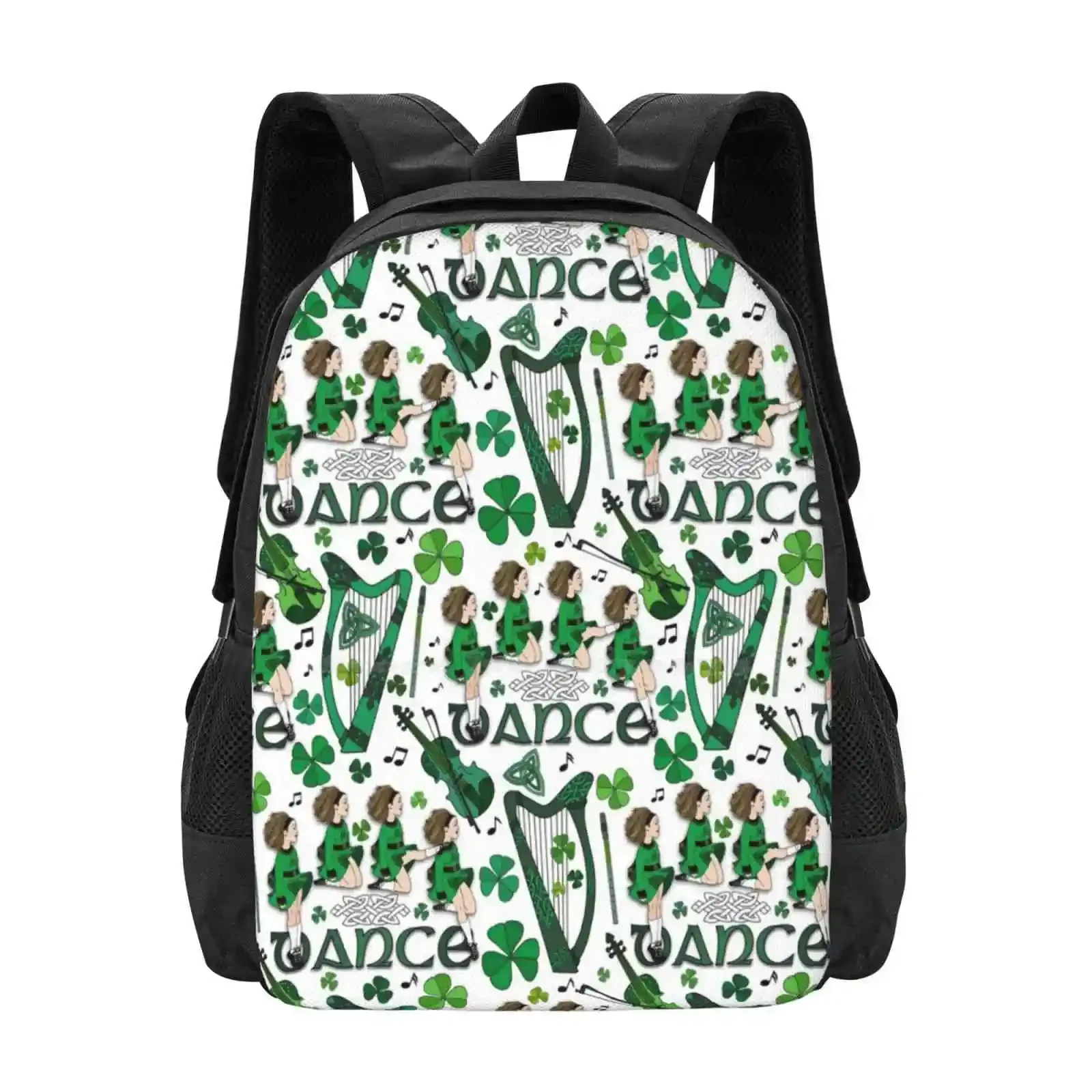 

Irish Dance Hot Sale Schoolbag Backpack Fashion Bags Irish Dancing Irish Dancer Ceili Feis Ireland Irish Music Day Harp Fiddle