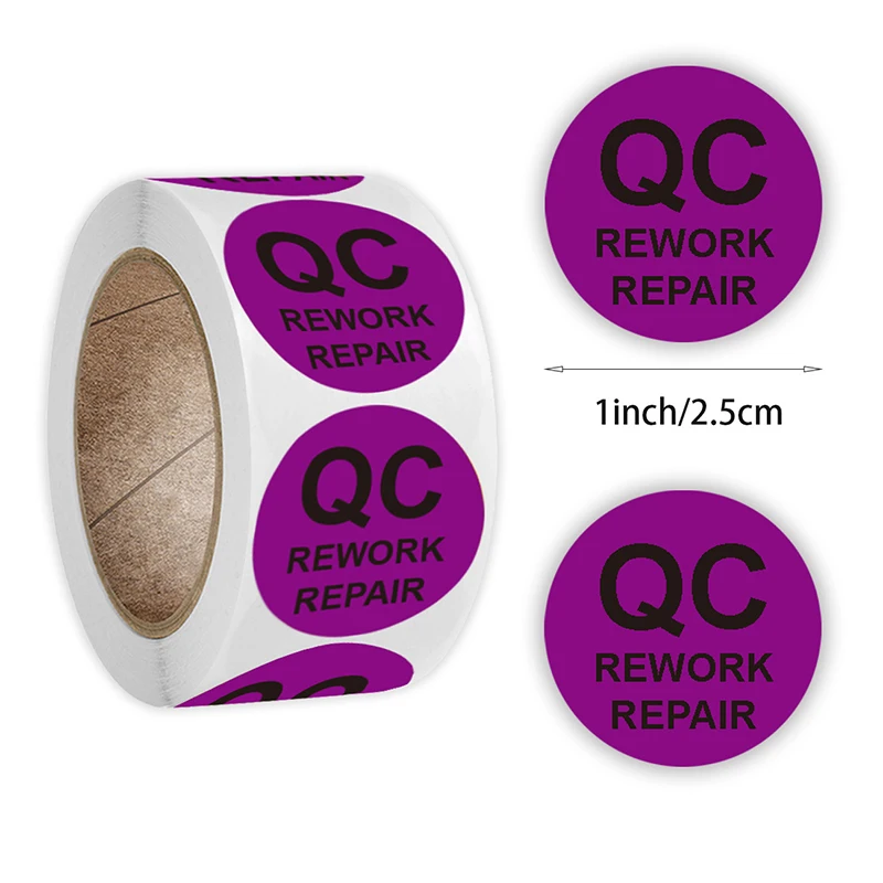 500Pcs/Roll QC Quality Inspection Sticker 2.5cm/1inch Color Round Product Check Sticker Label For Business QC PASS/QC HOLD