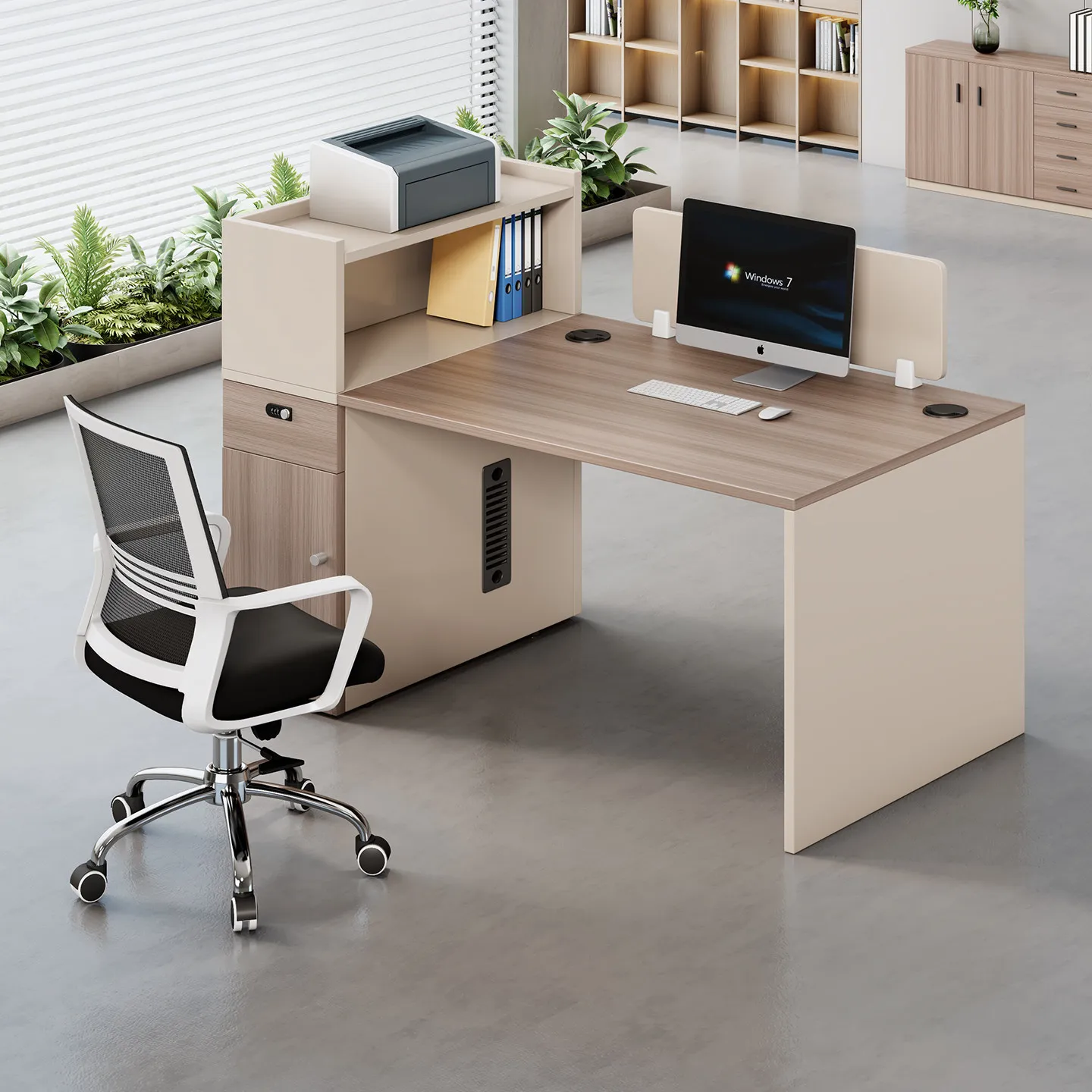 Desk Staff Seat Double Face to Face Card Seat Office Desk Chair Combination Financial