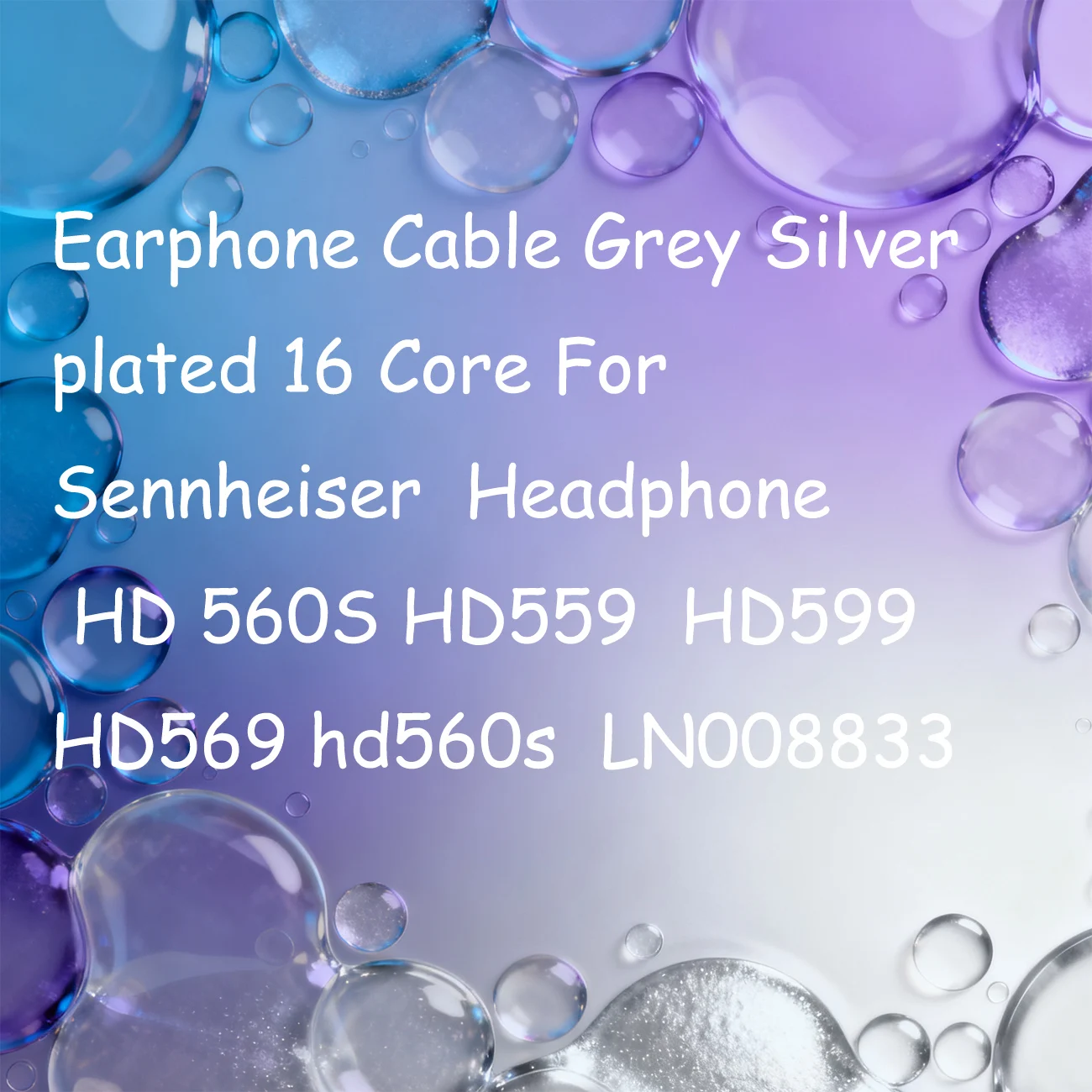 

Earphone Cable Grey Silver plated 16 Core For Sennheiser Headphone HD 560S HD559 HD599 HD569 hd560s LN008833