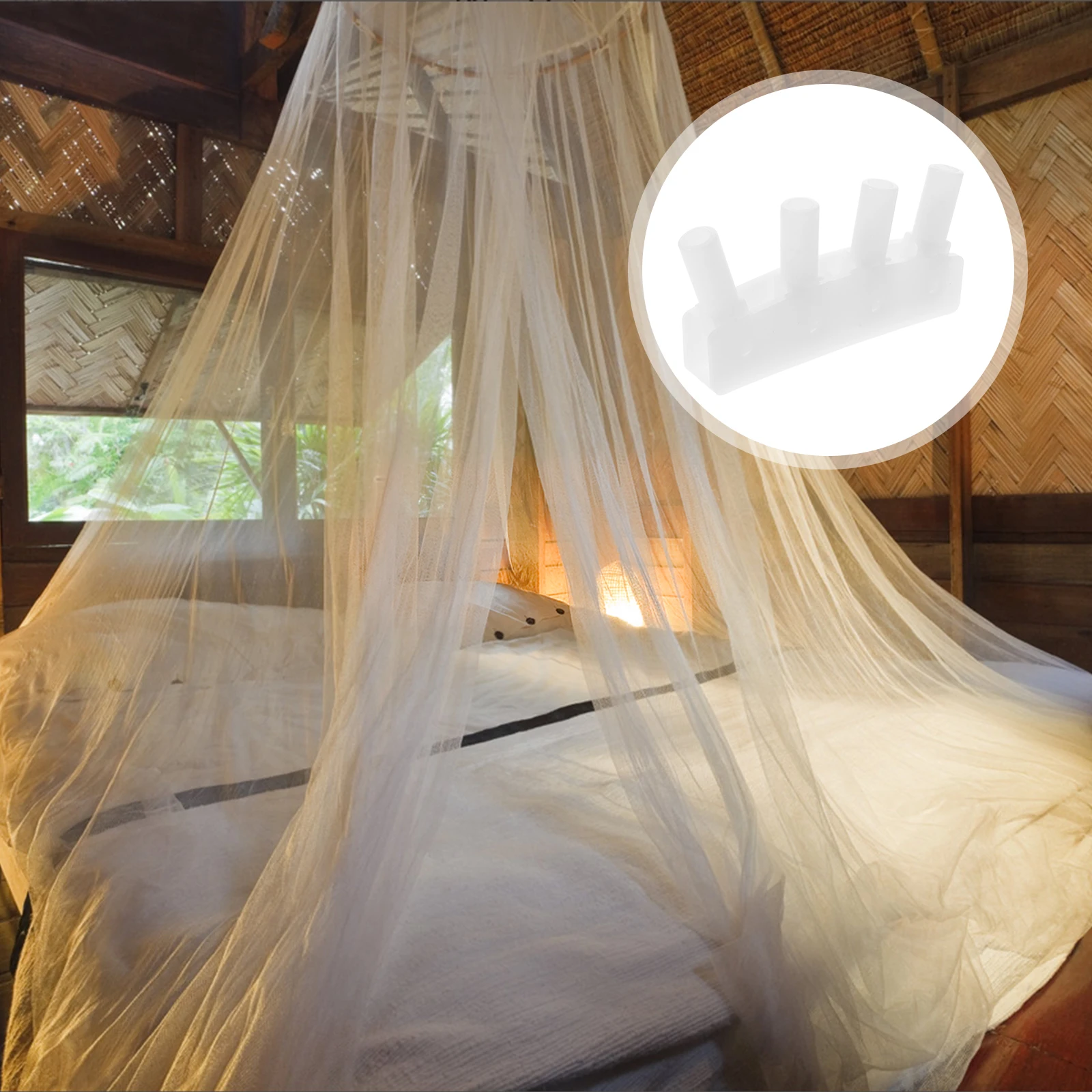 

Folding Canopy Net Bracket Base for Various Bed Sizes Quick Setup Stable Reliable Long Lasting Use Bed Net Part