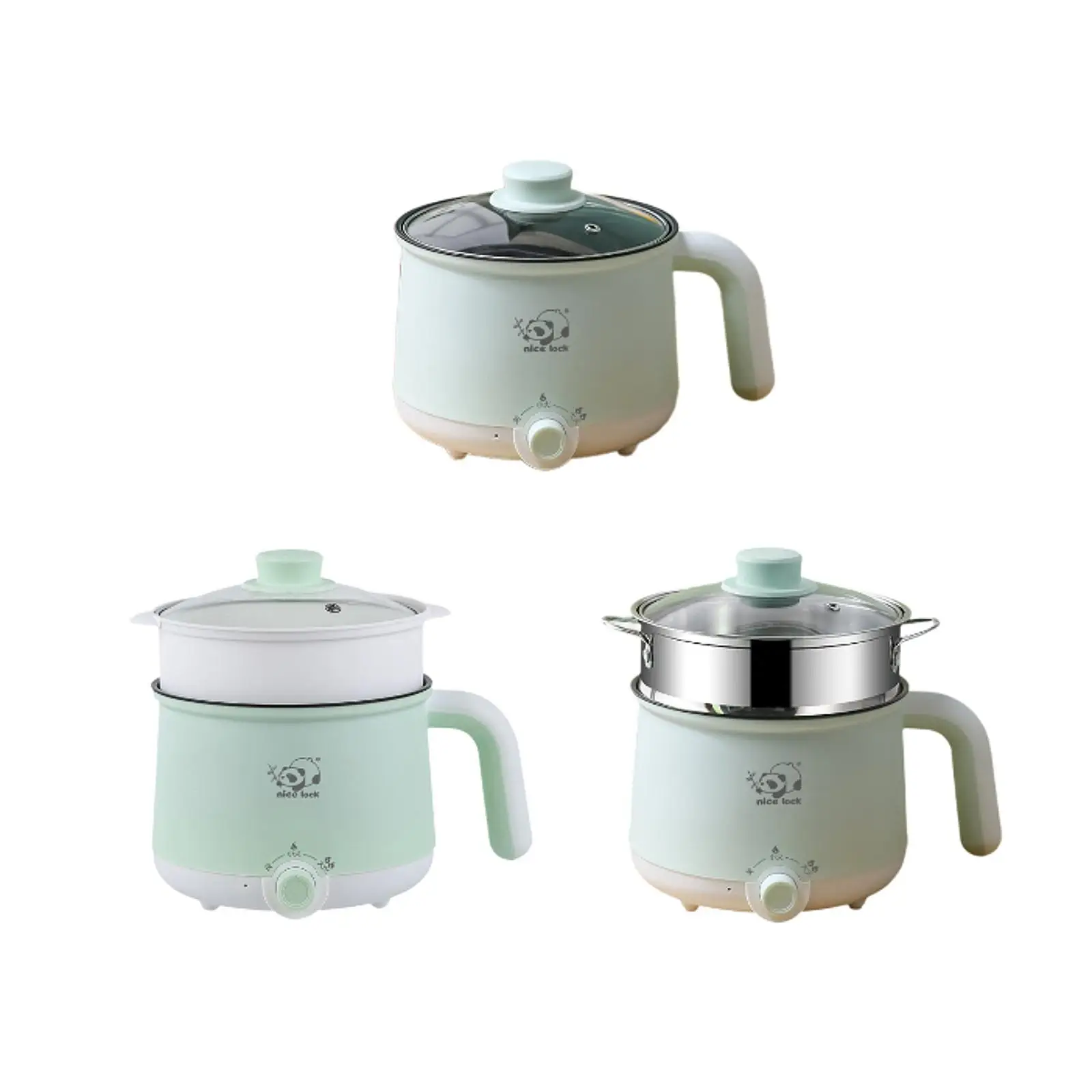 หม้อปรุงอาหารไฟฟ้าแบบพกพาป้องกันแห้ง 2 เกียร์ Nonstick กระทะไฟฟ้าอเนกประสงค์สําหรับสเต็กพาสต้าทอด Dumpling ทําอาหาร