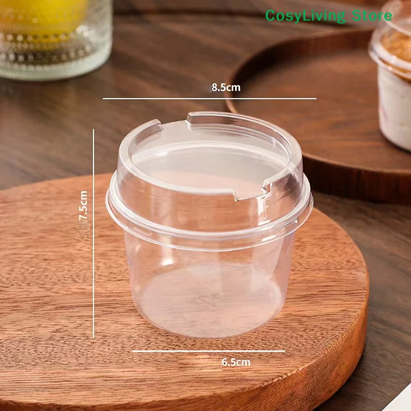 [CL]10/50Pcs Transparent Dessert Cup With Lid Ice Cream Cups Baking Packaging Container For Pudding Yogurt Cups Mousse Cake Box image 6