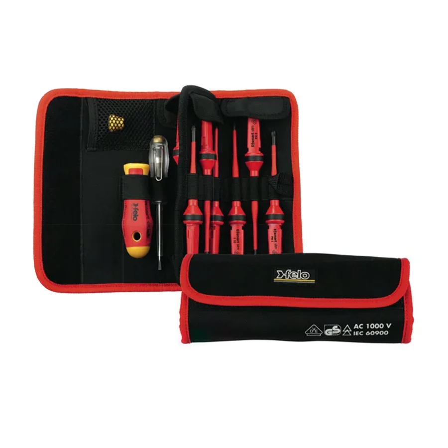 Felo 12 قطعة طقم مفك براغي معزول 1000 فولت مفك كهربائي قابل للتبديل مع حقيبة بحزام رقم 066381204 #3