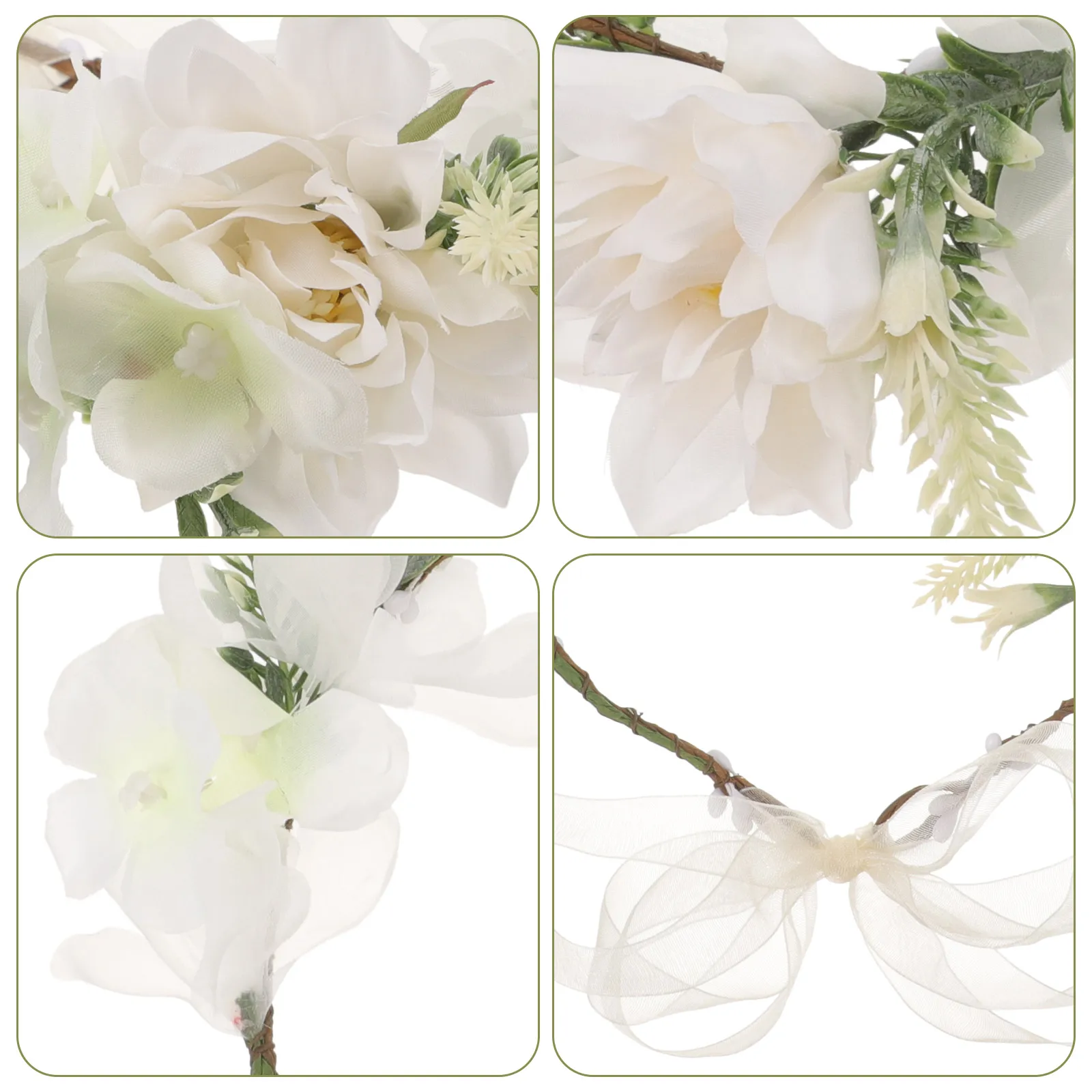 

Floral Headb s Women Wedding Photography Simulated Flowers Hair Accessories Girls Crown All White