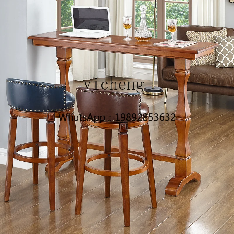 

5CJ solid wood bar counter household high table living room partition bar table bar counter balcony strip