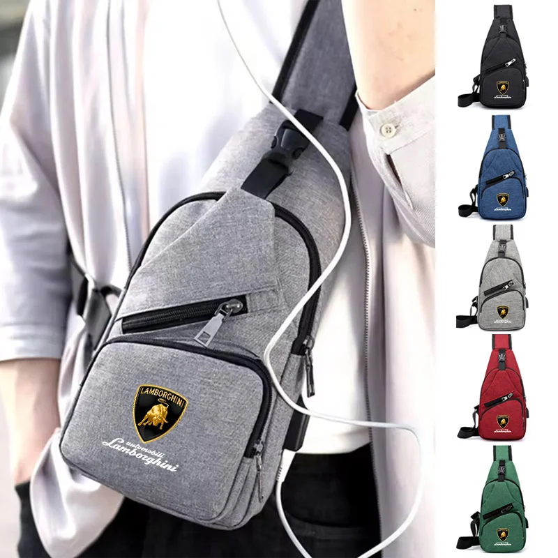 Auto Headrest Leisure Car Small Backpack One-shoulder Messenger Bag Chest Bag For Lamborghini Urus Huracan Aventador Premium - view 3