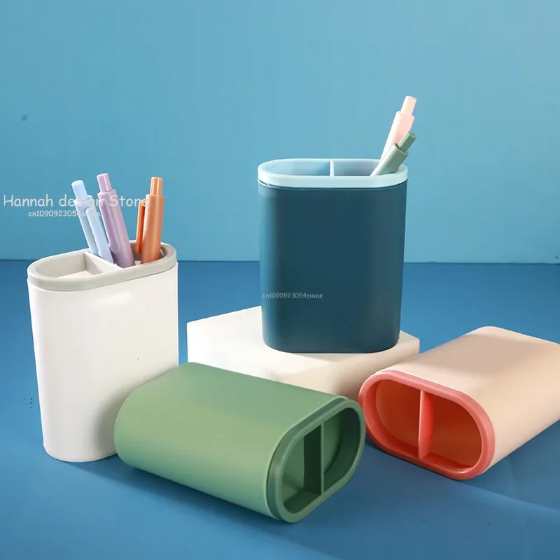 

Creative Gird Desktop Organizer Pen Holder Multifunctional Desk Makeups Pencil Storage Stand Box School Office Stationery