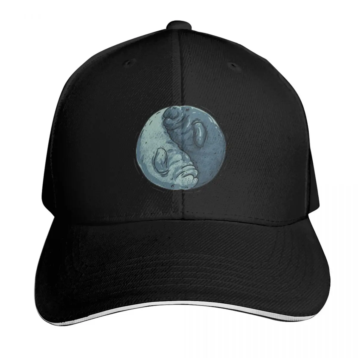 Manatee Yin and Yang Dugong Manatee County Baseball Cap Snapback Flat Bill Strapback Dad Hat Six Panel Structured Crown