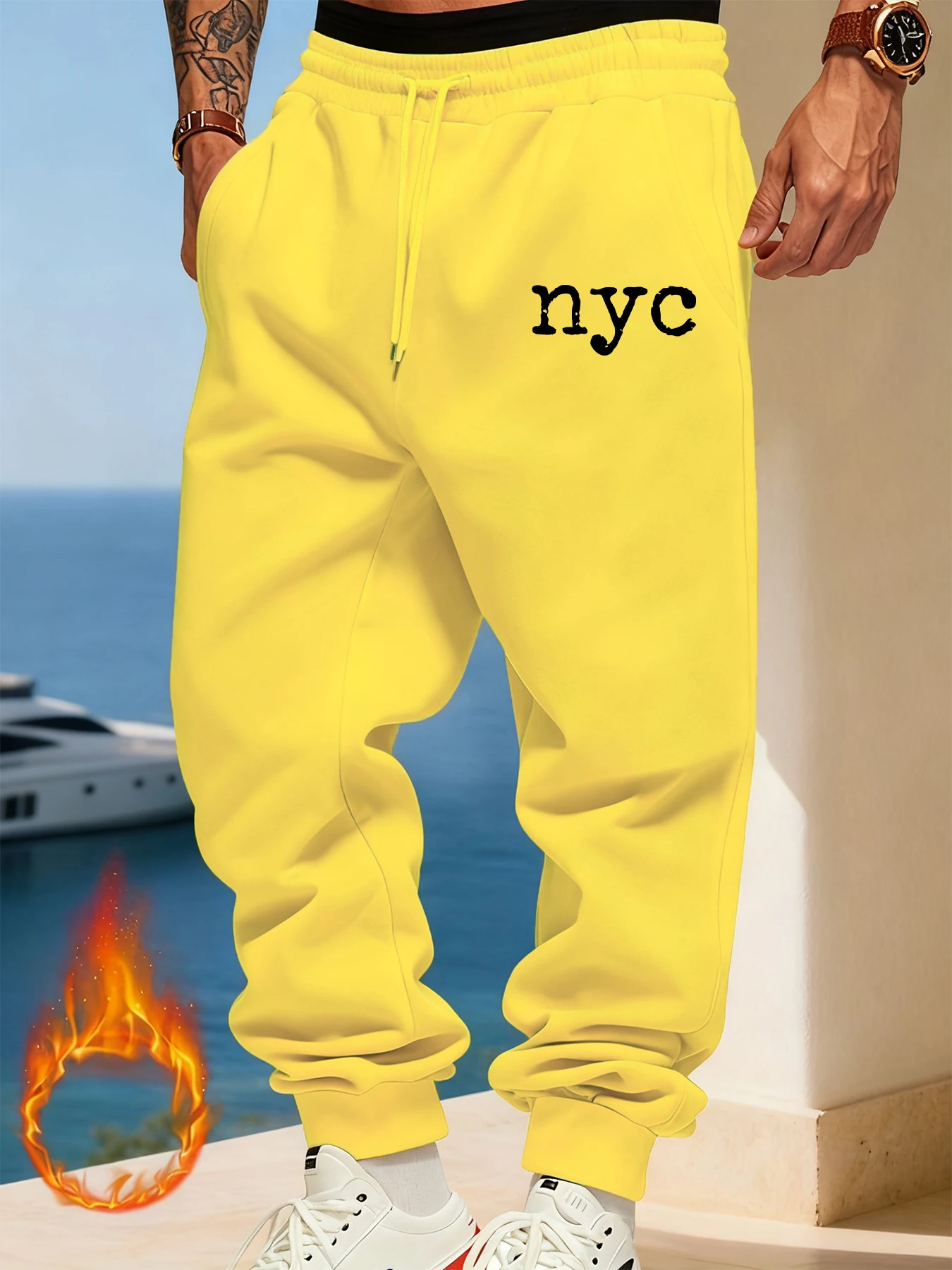 

New York City Big Letter Print Mens Sweatpant Comfortable Jogging Britches Y2K Comfy Long Pants Unisex Trousers Fashion Pant