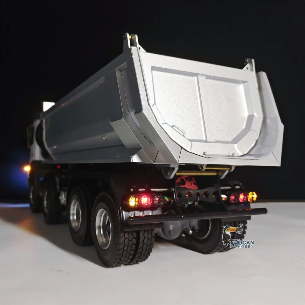 JDM 161 65D 1/14 8*8 المعدن الهيدروليكي RC شاحنة قلابة نموذج سيارة مجمعة مع I6S راديو مربع على شكل حرف U دلو TH19700-SMT8 #2