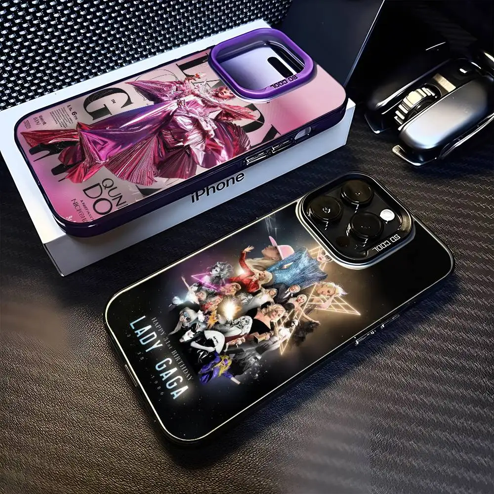

Singer Lady G-Gaga Phone Case For iPhone 16,15,14,13,12,11,Mini,Pro,MAX Black Matte Shockproof Cover