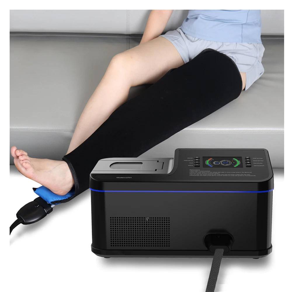 Adavanced Reusable Semiconductor Cooling Hot Cold Water Contrast Therapy Compress Air Compression Recovery Device System For Leg