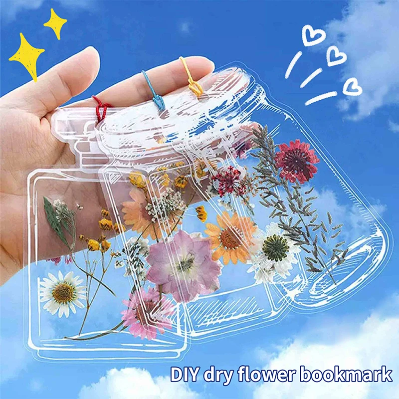 Creative PET Transparent Dried Flower Bookmarks Handmade Diy Small Bottle Embossed Material Package Homemade Plant Specimens