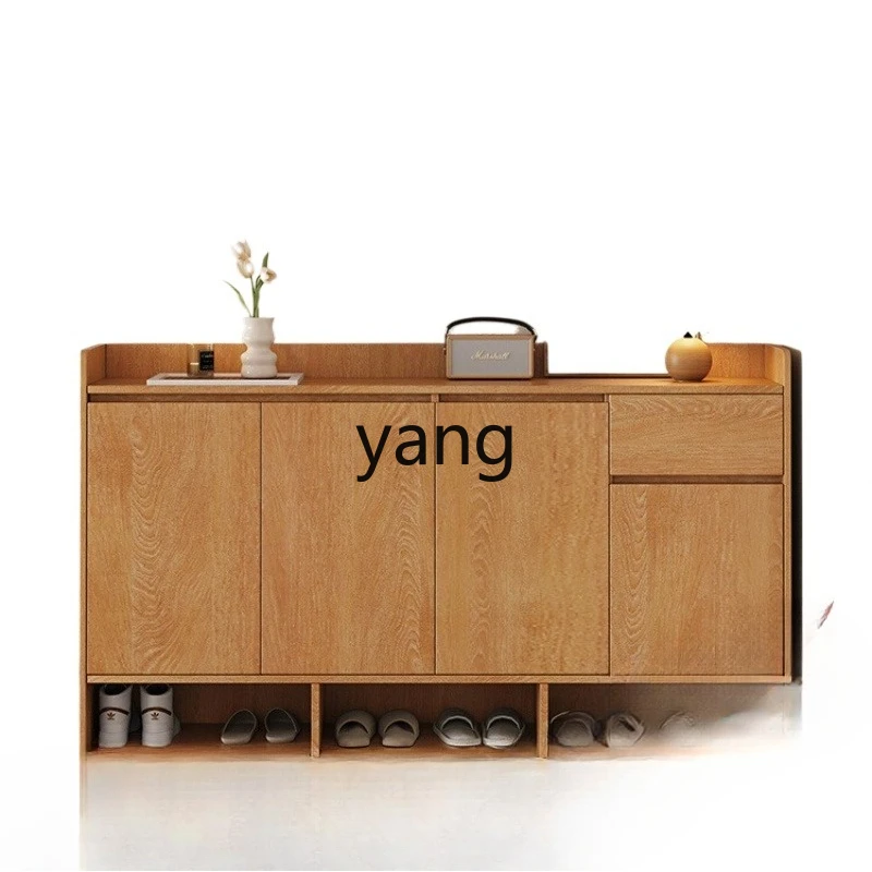 LTT solid wood shoe cabinet Foshan furniture corridor outer storage and storage integrated cabinet