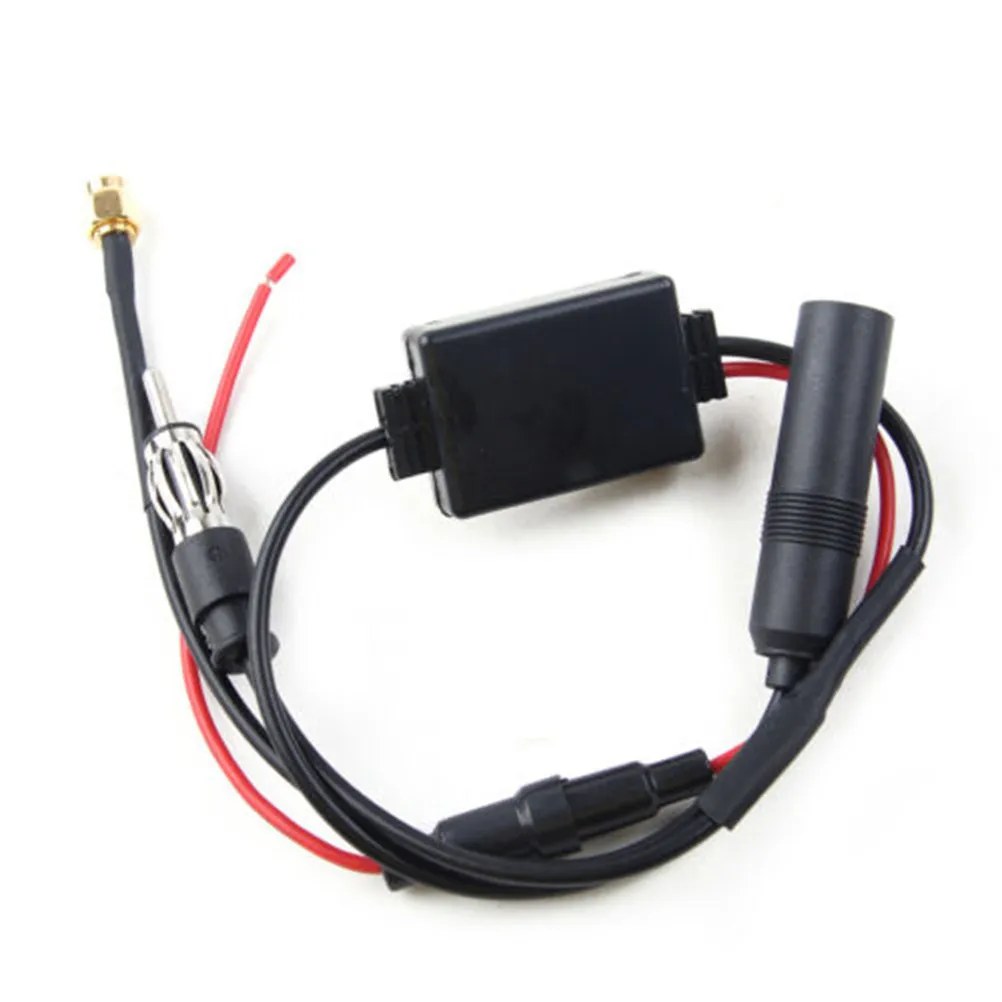 

Усилитель FM-антенны для автомобиля, черный, высококачественный усилитель сигнала для радиоприема, кабельный адаптер с длительным сроком службы, автомобильная электроника