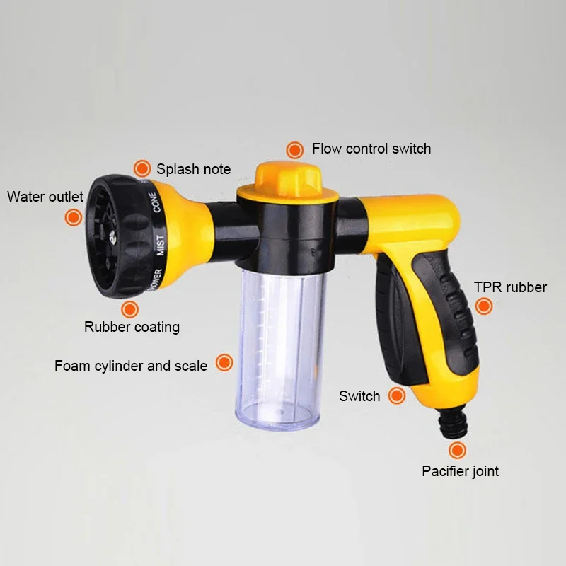 Multi-functional high pressure car wash water gun foam sprayer spray bottle household car water pipe car watering flower image 2
