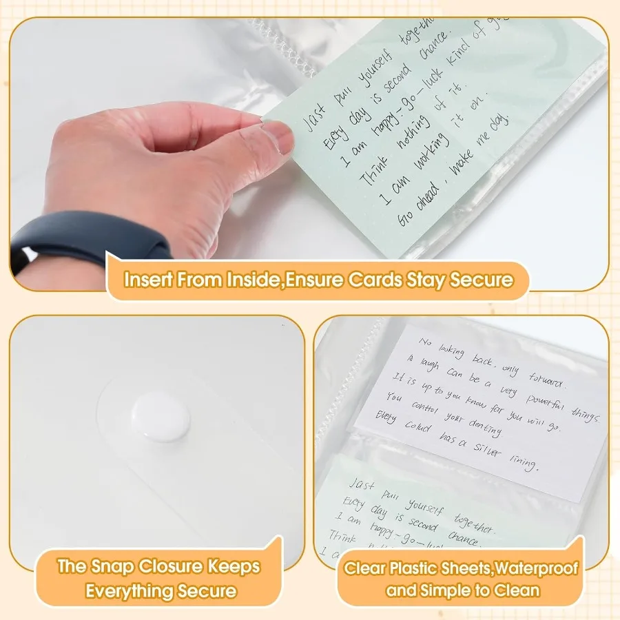 4x6 حامل بطاقة الفهرس المنظم واضح بطاقة الموثق ل Flashcard Notecard وتخزين بطاقة الوصفة 50 ورقة الأكمام البلاستيكية Inde