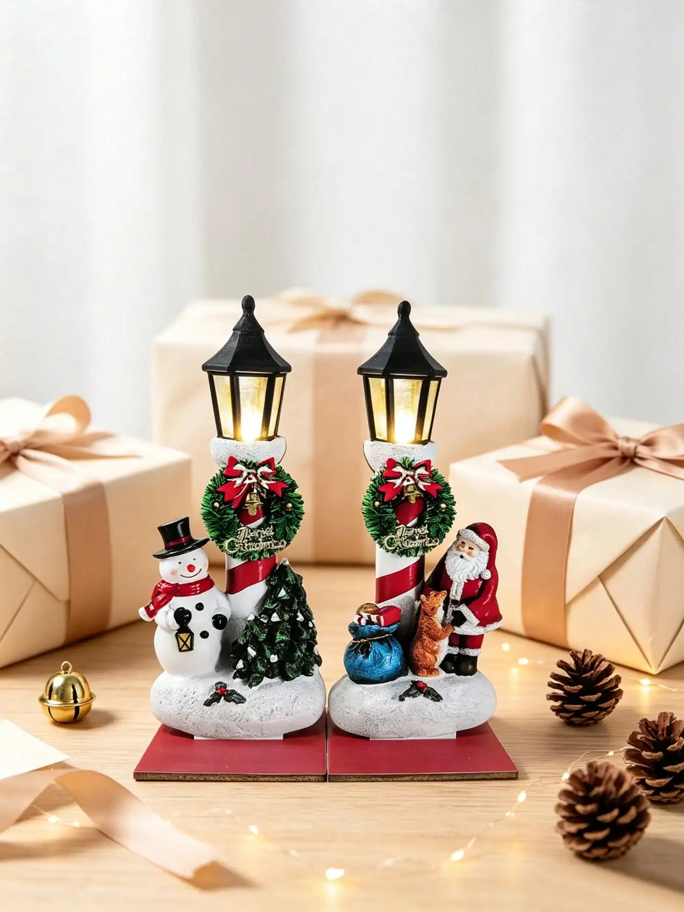2pcs Vintage Farmhouse Style Christmas Tabletop Decor Set, Suitable For Holiday Centerpiece Decoration, Includes Mini Pine Tree And Snowman/Santa Claus Decor, Artificial Tabletop Decorations, Suitable For Mantel, Windowsill, SH260829144707274513563