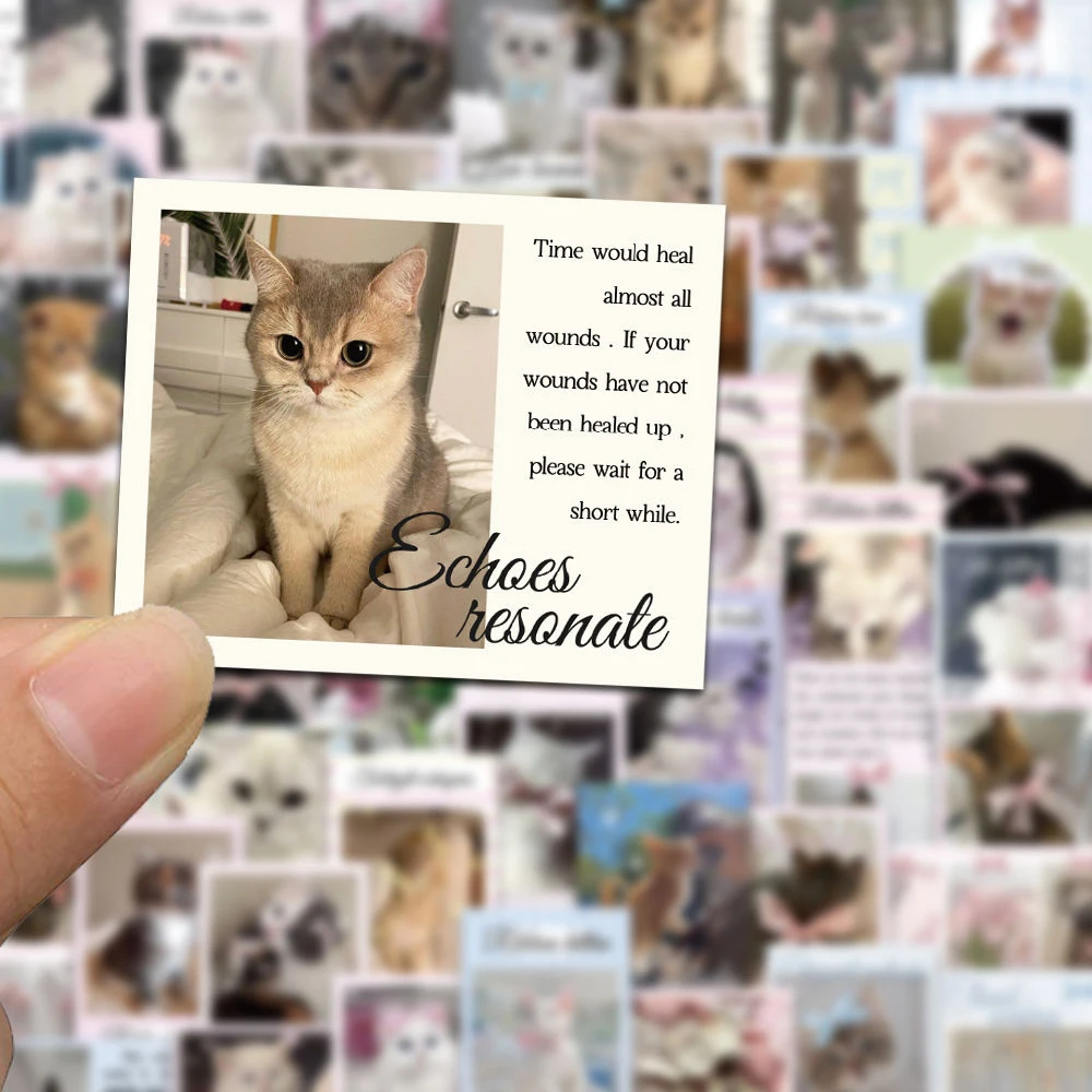 10/30/50pcs Kawaii Cartoon Ballet Style Cat Stickers Cute Ins Style Aesthetic Sticker Luggage Notebook Phone Case Decals Decor