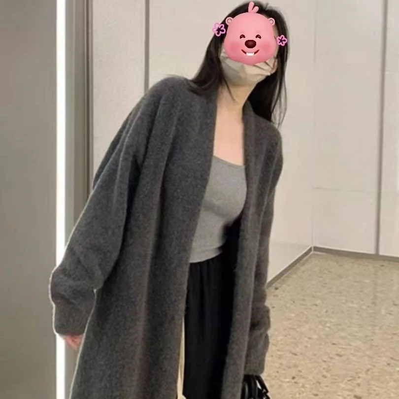 

Женские удлиненные кардиганы без рукавов с изысканными пышными рукавами-фонариками, в стиле бохо, персикового цвета, из термомодала, с контрастными вырезами, для повседневной носки