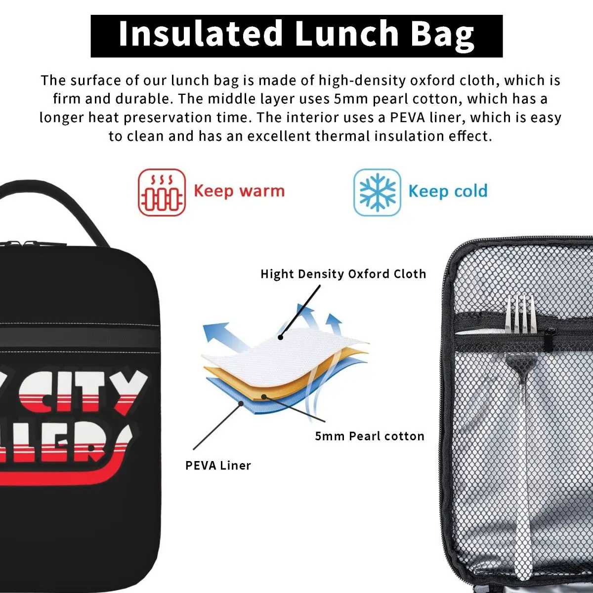 Bay City Rollers Music Band Insulated Lunch Bag for Women Kids Portable Food Boxes Thermal Lunch Box Tote