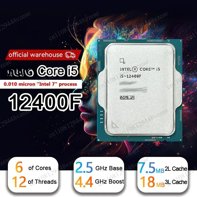 L3=18M 65W LGA 1700 Intel Core I5-12400F  New  I5 12400F 2.5 GHz 10NM - view 2