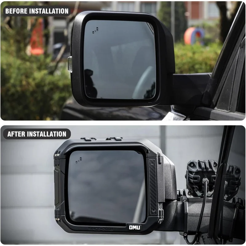 إطار درع المطر لمرآة الرؤية الخلفية من الألومنيوم LC4WD 4x4 مصمم خصيصًا لسلسلة OMU 2021-2024 فورد برونكو #4