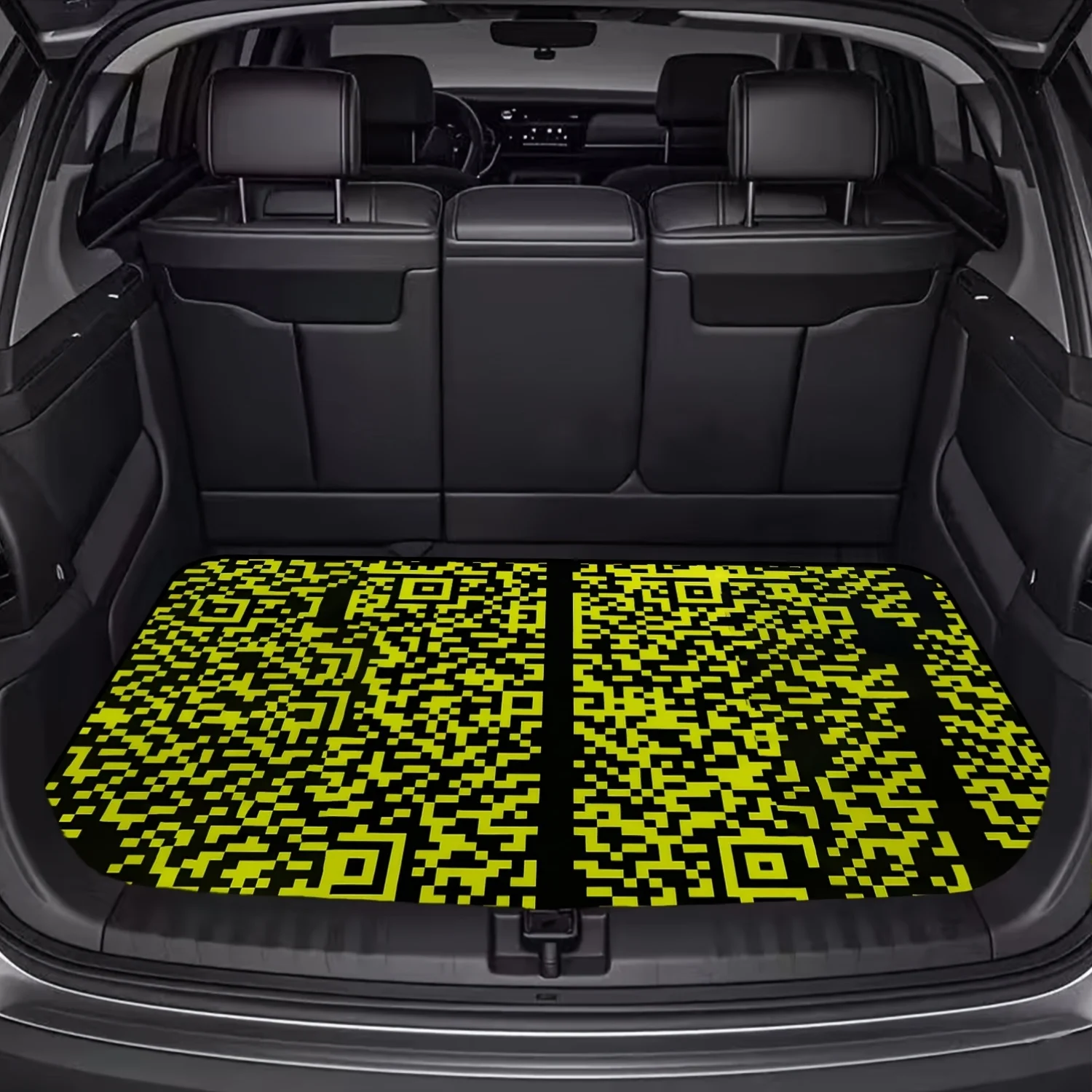 1pc, Pixel Art Geometric Pattern Polyester Fiber Trunk Mat, An Essential Item For Travel, Compatible With Various Car Models, En
