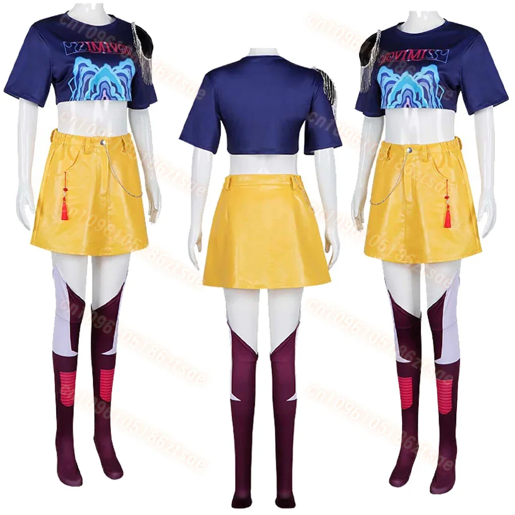 2025 Movie K-Pop Mira Rumi Zoey Demon Hunters Cosplay Costume for Girl Halloween Stage 3D Printed Pattern Role Play Clothes