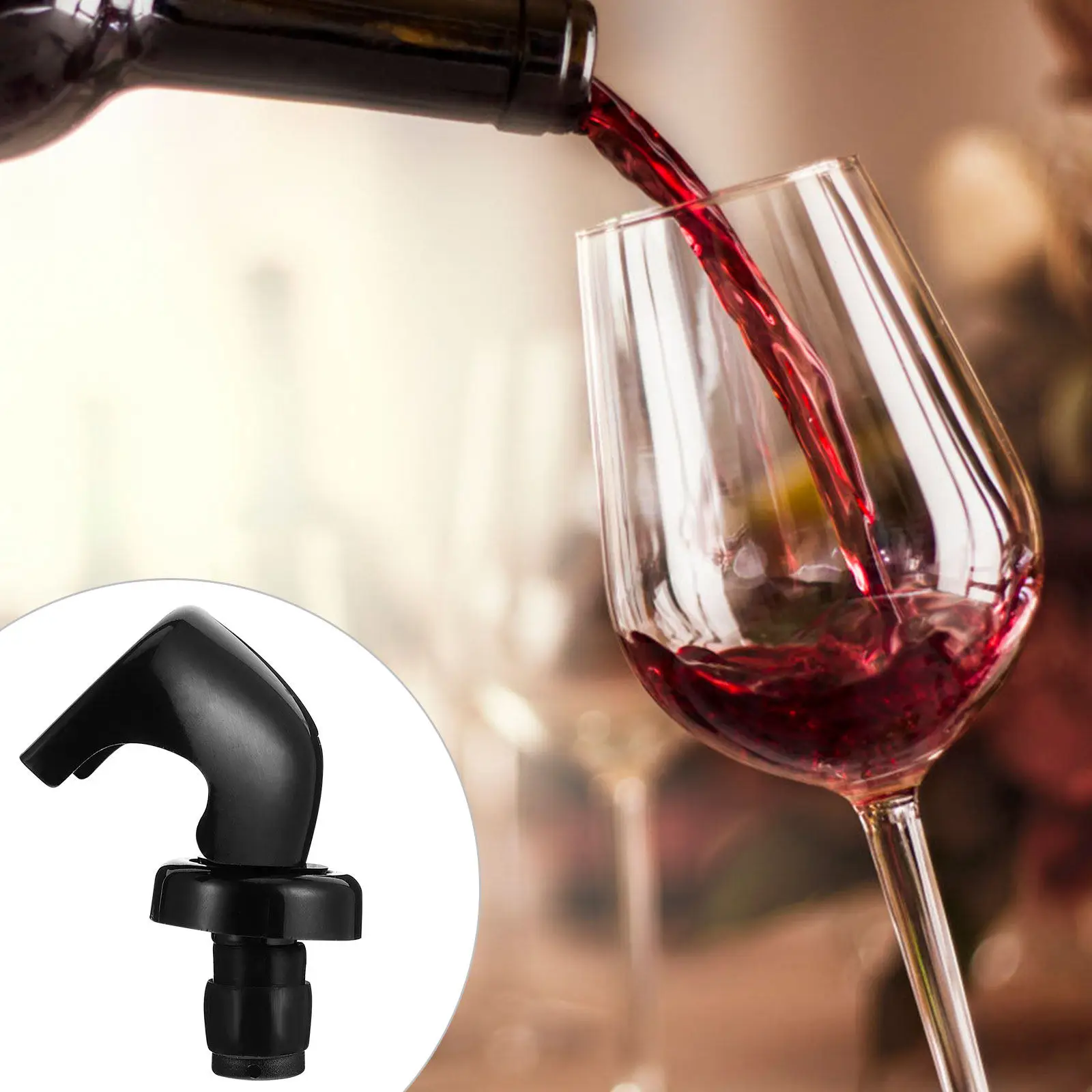 2Pcs Silicone Wine Bottle Stopper Acrylic Vacuum Plug Airtight Cork Beverage Sealing Preserver for Bar Kitchen Storage