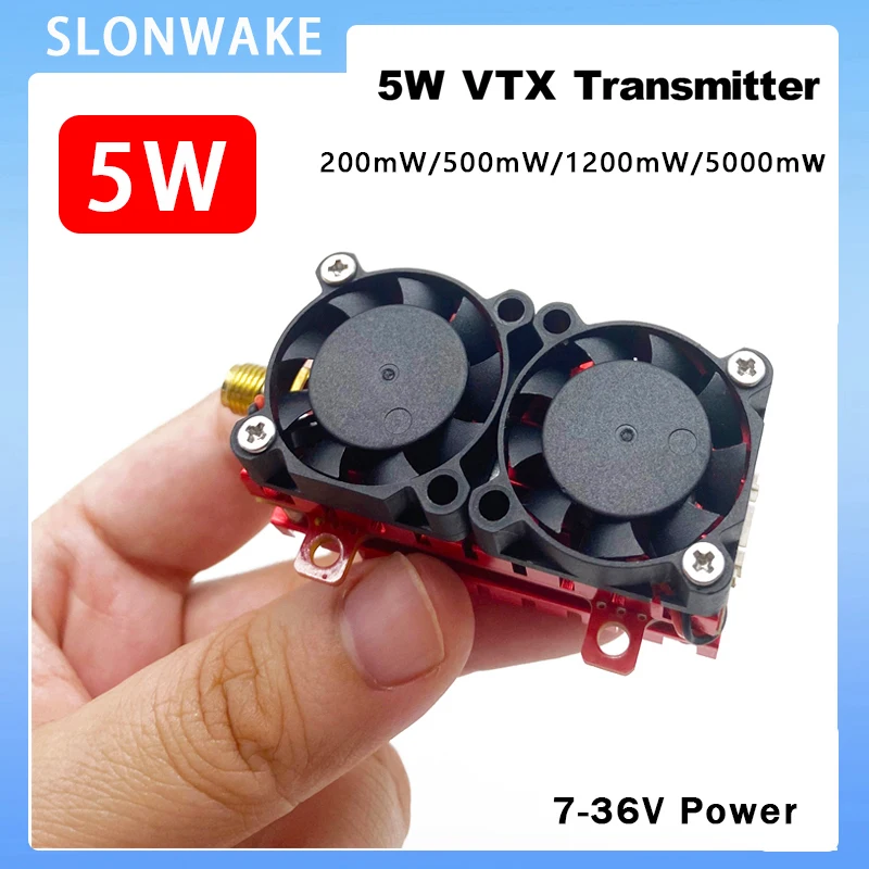 SLONWAKE Over 30km FPV System 5W 5.8G 48CH FPV VTX trasmettitore + B19 CMOS 1500TVL fotocamera con mini monitor fpv da 2.4 pollici per analogico