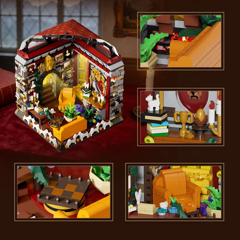 Creative Movie Lounge Building Block Common Room House Of Bravery And Chivalry Building Brick Street View Toys With Light