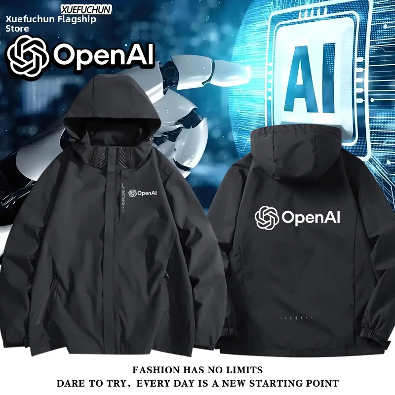 

Elon Musk Open AI AI Proam Casual Jaet ex Windproof Polyester Fiber Long Sve Zipper Closure Hooded Coat for Teens