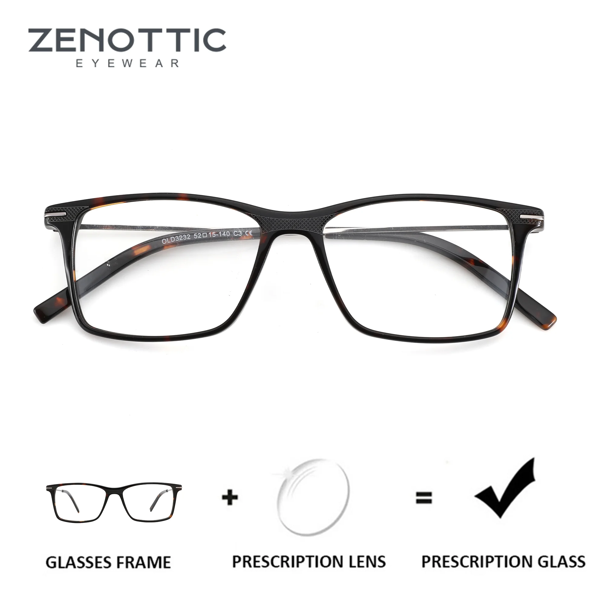 

Квадратные очки ZENOTTIC для мужчин и женщин, оправа из ацетата ручной работы, прогрессивные линзы для коррекции близорукости с защитой от синего света