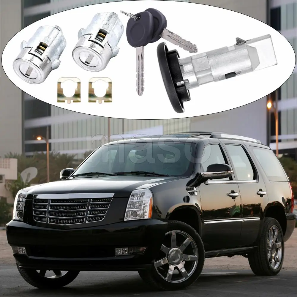 

Ignition Key Switch Cylinder Kit with Door Lock Cylinders For Cadillac Chevrolet Silverado GMC Sierra Dodge RAM 707835 706592