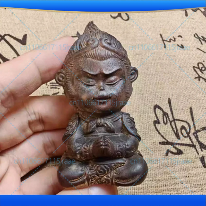 Hand-Carved Agarwood Monkey King Statue - 3