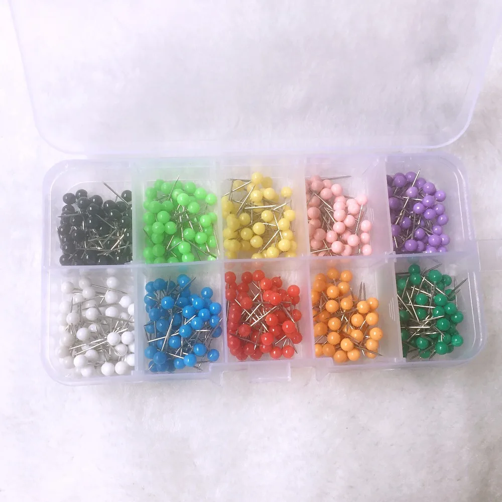 Map Tacks Push Pins Plastic Head with Steel Point, 4mm, 500 Pieces standard pin