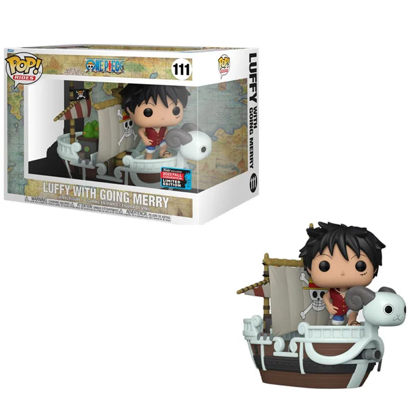 Funko Pop Rides: OnePiece Luffy with Going Merry (Limited Edition) #111 Vinyl Action Figures Model Toys Gifts