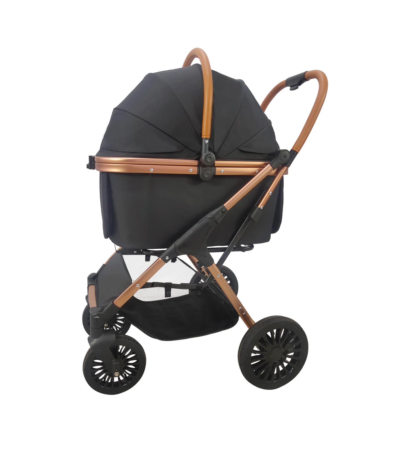 

Manufacturer Wholesale Pet Stroller And Carrier Luxury 4 Wheel Pet Portable Folding Travel Dog Trolley Big Dog And Puppy