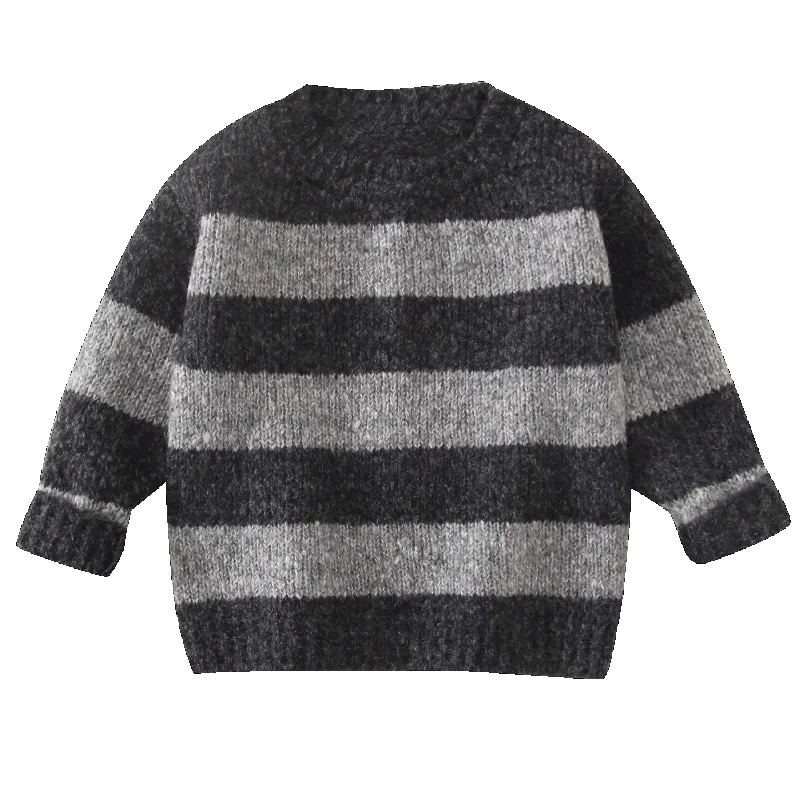 

Boys Knitted Sweaters Winter Children Thickened Sweaters Plus Velvet Warm Round Neck Bottoming Shirt Kids Clothing 2026 New