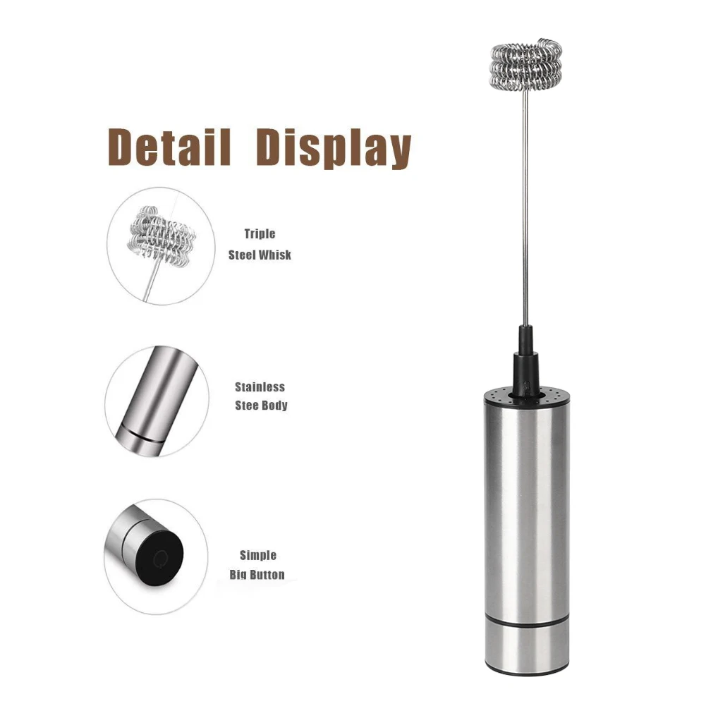 전기 스테인레스 스틸 우유 거품기 커피 교반기 블렌더 계란 비터 - 커피 애호가를 위한 가정용 주방기구