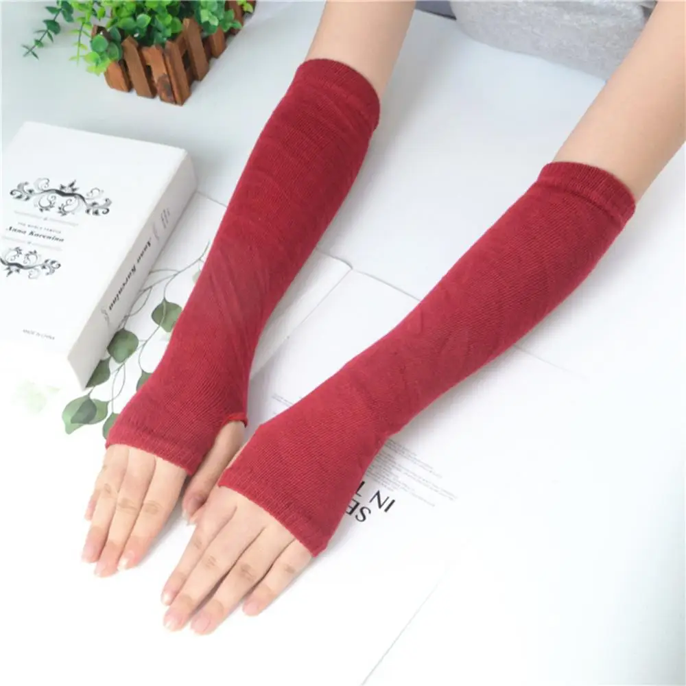 

Перчатки с длинными рукавами для мужчин и женщин, варежки до локтя в стиле хип-хоп без пальцев, эластичные уличные теплые перчатки для рук, УФ-защита от солнца, варежки